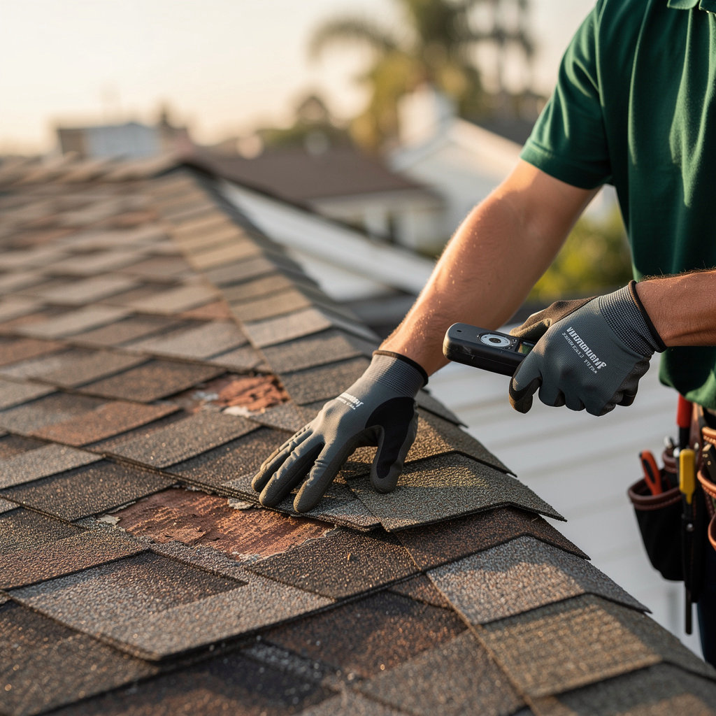 Raz's Roof Management professional roofer performing quality roof repair and inspection work in San Diego